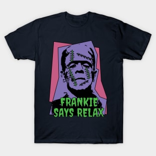 Frankie Say Relax Frankenstein Monster Funny 80s T-Shirt